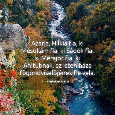 Picture 05 - 1 Krónika 9:11 KAR - Azária, Hilkia fia, ki Mésullám fia, ki - Bible Verse Picture