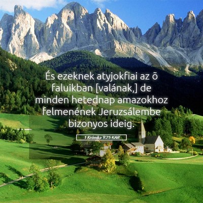 Picture 05 - 1 Krónika 9:25 KAR - És ezeknek atyjokfiai az õ faluikban - Bible Verse Picture