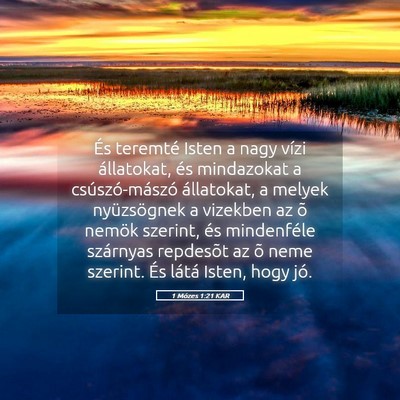 Picture 05 - 1 Mózes 1:21 KAR - És teremté Isten a nagy vízi állatokat, és - Bible Verse Picture