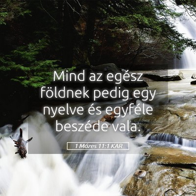 Picture 05 - 1 Mózes 11:1 KAR - Mind az egész földnek pedig egy nyelve és - Bible Verse Picture