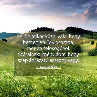 Picture 05 - 1 Mózes 12:11 KAR - És lõn mikor közel vala, hogy bemenjen - Bible Verse Picture