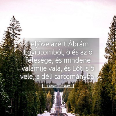 Picture 05 - 1 Mózes 13:1 KAR - Feljöve azért Ábrám Égyiptomból, õ és az - Bible Verse Picture