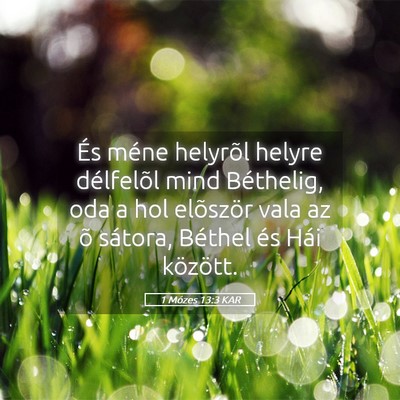 Picture 05 - 1 Mózes 13:3 KAR - És méne helyrõl helyre délfelõl mind - Bible Verse Picture