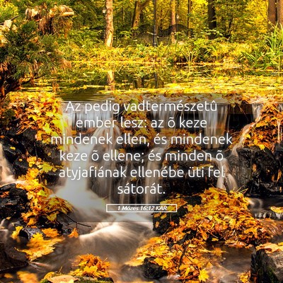 Picture 05 - 1 Mózes 16:12 KAR - Az pedig vadtermészetû ember lesz: az õ keze - Bible Verse Picture