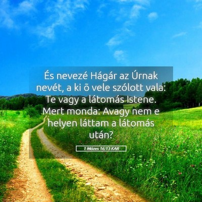 Picture 05 - 1 Mózes 16:13 KAR - És nevezé Hágár az Úrnak nevét, a ki õ - Bible Verse Picture