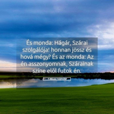 Picture 05 - 1 Mózes 16:8 KAR - És monda: Hágár, Szárai szolgálója! honnan - Bible Verse Picture