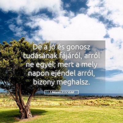 Picture 05 - 1 Mózes 2:17 KAR - De a jó és gonosz tudásának fájáról, - Bible Verse Picture