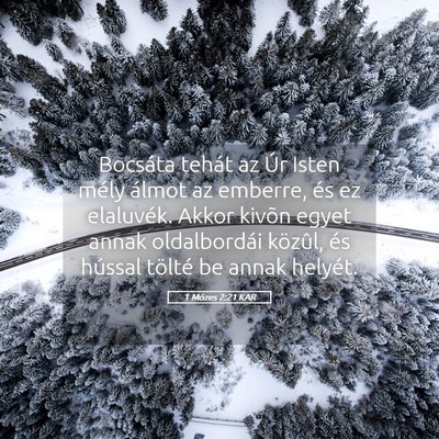 Picture 05 - 1 Mózes 2:21 KAR - Bocsáta tehát az Úr Isten mély álmot az - Bible Verse Picture