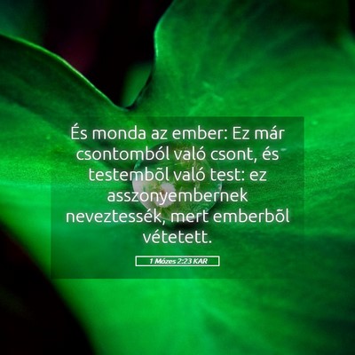 Picture 05 - 1 Mózes 2:23 KAR - És monda az ember: Ez már csontomból való - Bible Verse Picture