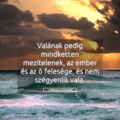 Picture 05 - 1 Mózes 2:25 KAR - Valának pedig mindketten mezítelenek, az ember - Bible Verse Picture