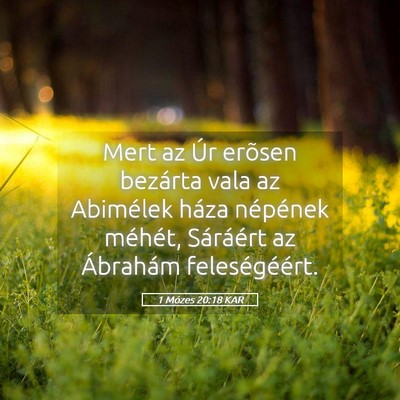 Picture 05 - 1 Mózes 20:18 KAR - Mert az Úr erõsen bezárta vala az Abimélek - Bible Verse Picture