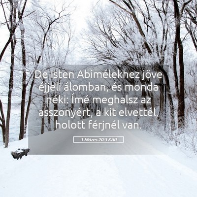 Picture 05 - 1 Mózes 20:3 KAR - De Isten Abimélekhez jöve éjjeli álomban, és - Bible Verse Picture