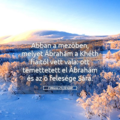 Picture 05 - 1 Mózes 25:10 KAR - Abban a mezõben, melyet Ábrahám a Khéth - Bible Verse Picture