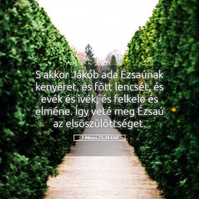 Picture 05 - 1 Mózes 25:34 KAR - S akkor Jákób ada Ézsaúnak kenyeret, és - Bible Verse Picture