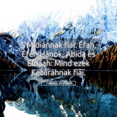 Picture 05 - 1 Mózes 25:4 KAR - S Midiánnak fiai: Éfah, Éfer, Hánok, Abida - Bible Verse Picture