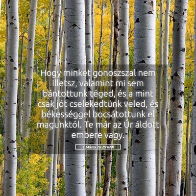 Picture 05 - 1 Mózes 26:29 KAR - Hogy minket gonoszszal nem illetsz, valamint mi - Bible Verse Picture