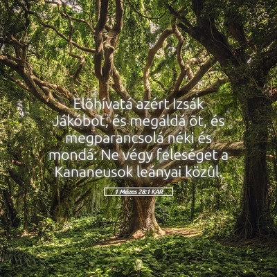 Picture 05 - 1 Mózes 28:1 KAR - Elõhívatá azért Izsák Jákóbot, és - Bible Verse Picture
