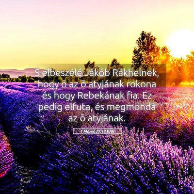 Picture 05 - 1 Mózes 29:12 KAR - S elbeszélé Jákób Rákhelnek, hogy õ az õ - Bible Verse Picture