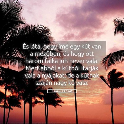 Picture 05 - 1 Mózes 29:2 KAR - És látá, hogy ímé egy kút van a mezõben, - Bible Verse Picture