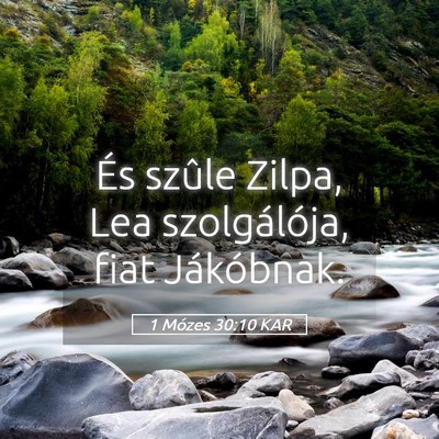 Picture 05 - 1 Mózes 30:10 KAR - És szûle Zilpa, Lea szolgálója, fiat - Bible Verse Picture