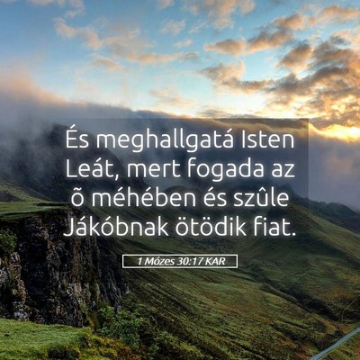 Picture 05 - 1 Mózes 30:17 KAR - És meghallgatá Isten Leát, mert fogada az õ - Bible Verse Picture