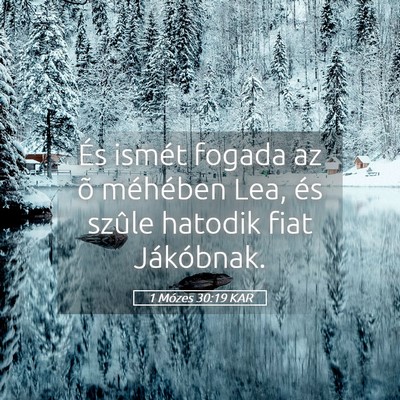 Picture 05 - 1 Mózes 30:19 KAR - És ismét fogada az õ méhében Lea, és szûle - Bible Verse Picture