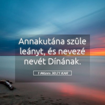 Picture 05 - 1 Mózes 30:21 KAR - Annakutána szûle leányt, és nevezé nevét - Bible Verse Picture