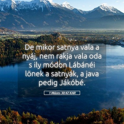 Picture 05 - 1 Mózes 30:42 KAR - De mikor satnya vala a nyáj, nem rakja vala oda - Bible Verse Picture
