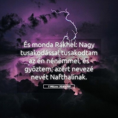 Picture 05 - 1 Mózes 30:8 KAR - És monda Rákhel: Nagy tusakodással tusakodtam - Bible Verse Picture