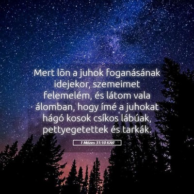 Picture 05 - 1 Mózes 31:10 KAR - Mert lõn a juhok foganásának idejekor, - Bible Verse Picture