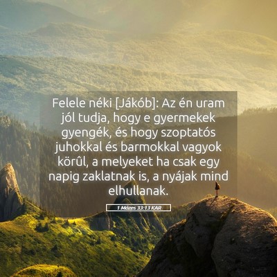 Picture 05 - 1 Mózes 33:13 KAR - Felele néki [Jákób]: Az én uram jól tudja, - Bible Verse Picture