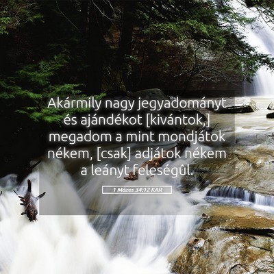 Picture 05 - 1 Mózes 34:12 KAR - Akármily nagy jegyadományt és ajándékot - Bible Verse Picture