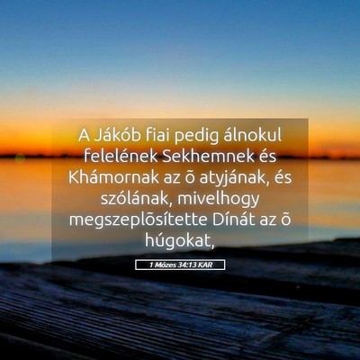 Picture 05 - 1 Mózes 34:13 KAR - A Jákób fiai pedig álnokul felelének - Bible Verse Picture