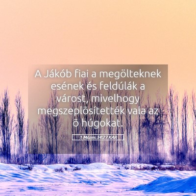 Picture 05 - 1 Mózes 34:27 KAR - A Jákób fiai a megölteknek esének és - Bible Verse Picture