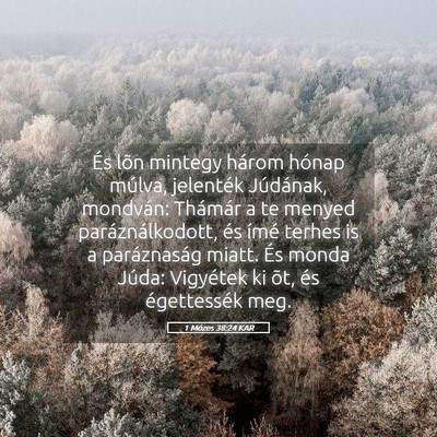 Picture 05 - 1 Mózes 38:24 KAR - És lõn mintegy három hónap múlva, jelenték - Bible Verse Picture