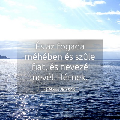 Picture 05 - 1 Mózes 38:3 KAR - És az fogada méhében és szûle fiat, és - Bible Verse Picture