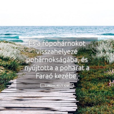 Picture 05 - 1 Mózes 40:21 KAR - És a fõpohárnokot visszahelyezé - Bible Verse Picture