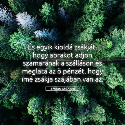 Picture 05 - 1 Mózes 42:27 KAR - És egyik kioldá zsákját, hogy abrakot adjon - Bible Verse Picture