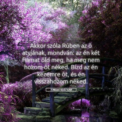 Picture 05 - 1 Mózes 42:37 KAR - Akkor szóla Rúben az õ atyjának, mondván: az - Bible Verse Picture