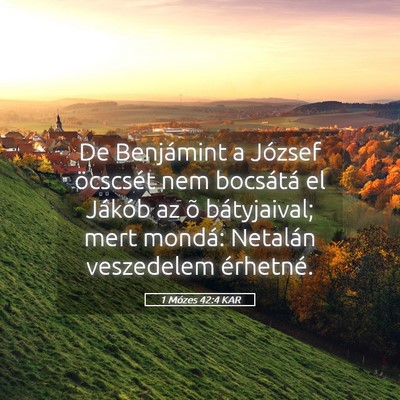 Picture 05 - 1 Mózes 42:4 KAR - De Benjámint a József öcscsét nem bocsátá - Bible Verse Picture