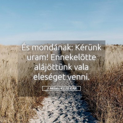 Picture 05 - 1 Mózes 43:20 KAR - És mondának: Kérünk uram! Ennekelõtte - Bible Verse Picture