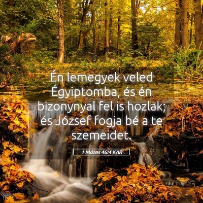 Picture 05 - 1 Mózes 46:4 KAR - Én lemegyek veled Égyiptomba, és én - Bible Verse Picture
