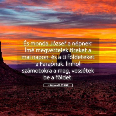 Picture 05 - 1 Mózes 47:23 KAR - És monda József a népnek: Ímé megvettelek - Bible Verse Picture