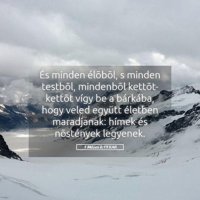 Picture 05 - 1 Mózes 6:19 KAR - És minden élõbõl, s minden testbõl, - Bible Verse Picture
