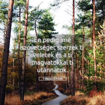 Picture 05 - 1 Mózes 9:9 KAR - Én pedig ímé szövetséget szerzek ti veletek - Bible Verse Picture