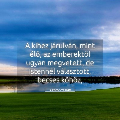 Picture 05 - 1 Péter 2:4 KAR - A kihez járulván, mint élõ, az emberektõl - Bible Verse Picture