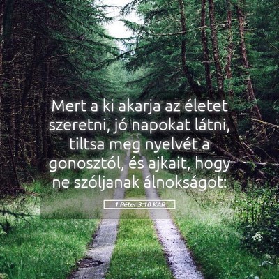 Picture 05 - 1 Péter 3:10 KAR - Mert a ki akarja az életet szeretni, jó napokat - Bible Verse Picture