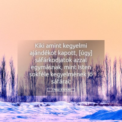 Picture 05 - 1 Péter 4:10 KAR - Kiki amint kegyelmi ajándékot kapott, [úgy] - Bible Verse Picture