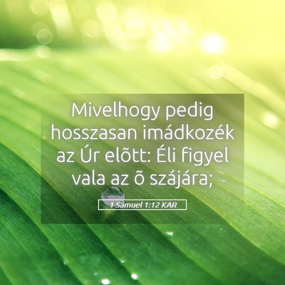 Picture 05 - 1 Sámuel 1:12 KAR - Mivelhogy pedig hosszasan imádkozék az Úr - Bible Verse Picture