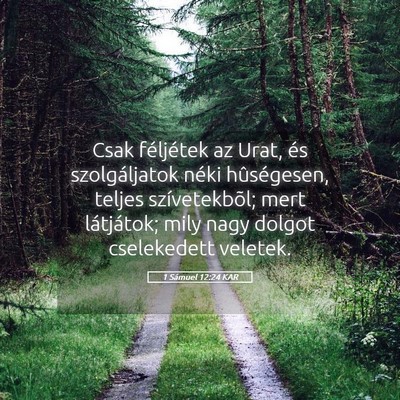Picture 05 - 1 Sámuel 12:24 KAR - Csak féljétek az Urat, és szolgáljatok néki - Bible Verse Picture